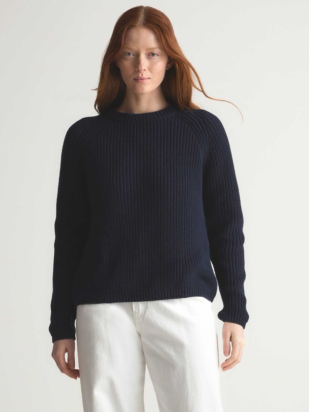 Quince Charcoal Fisherman Knit Sweater Organic Cotton Women’s S lagenlook